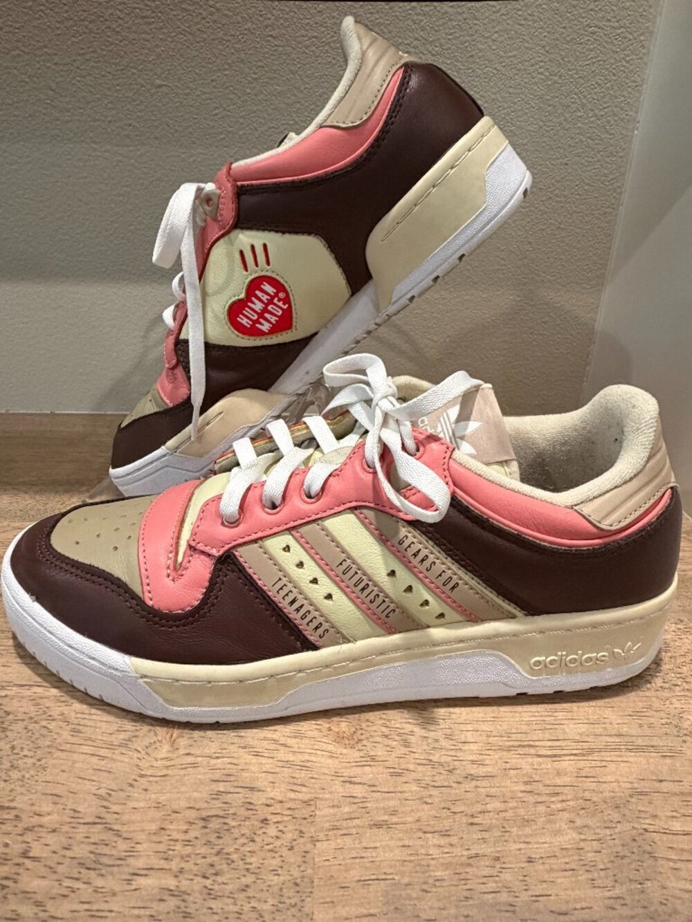 adidas x Human Made Forum Low Sneakers Pink Brown Mens Size 11